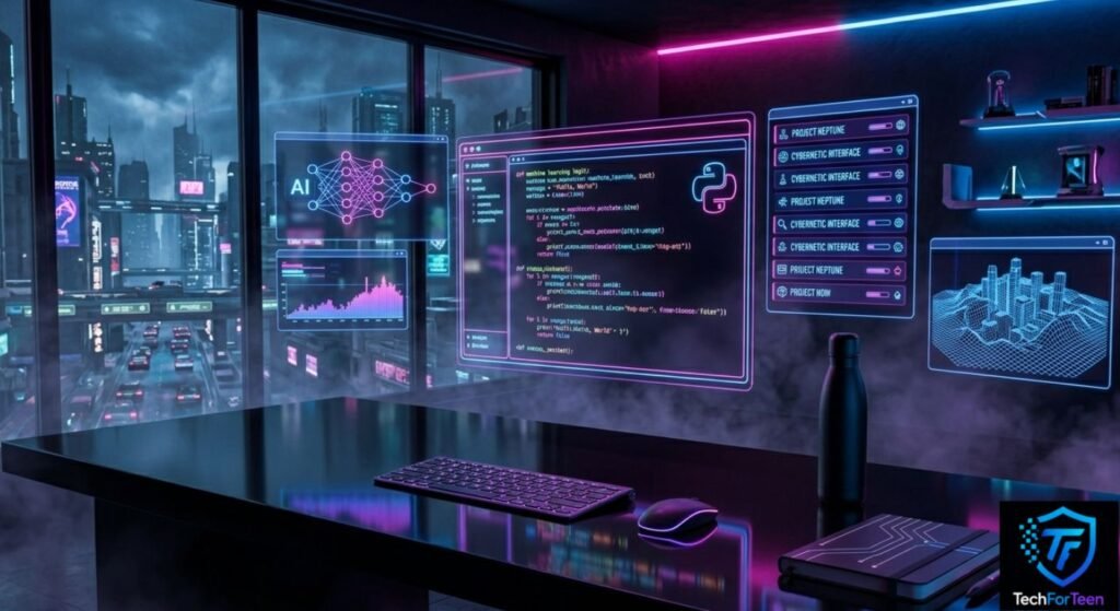 Digital Screen showing Python codes