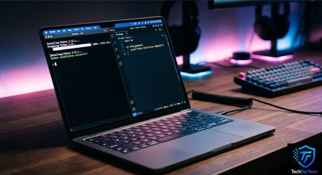 A Laptop starting Python First Time