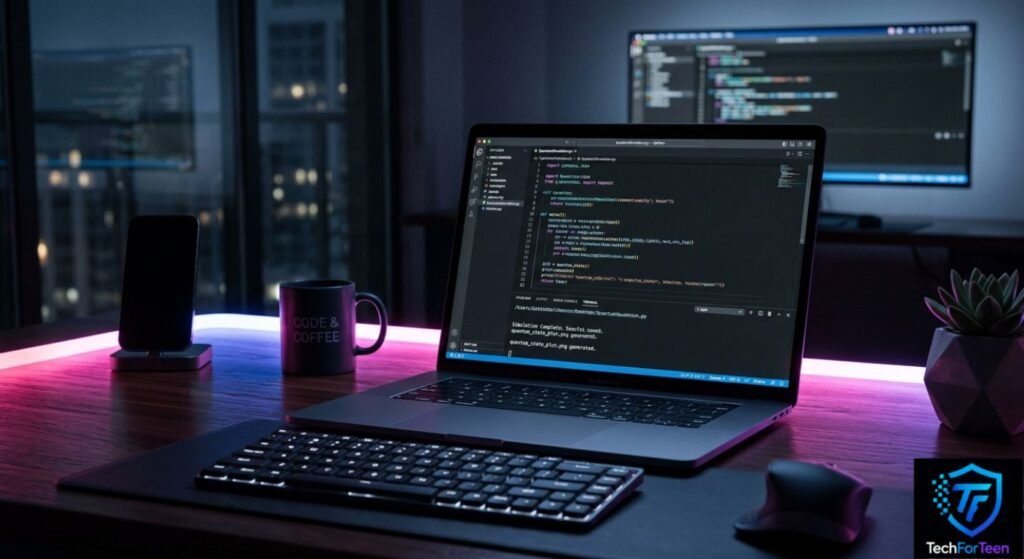 Laptop Showing Python