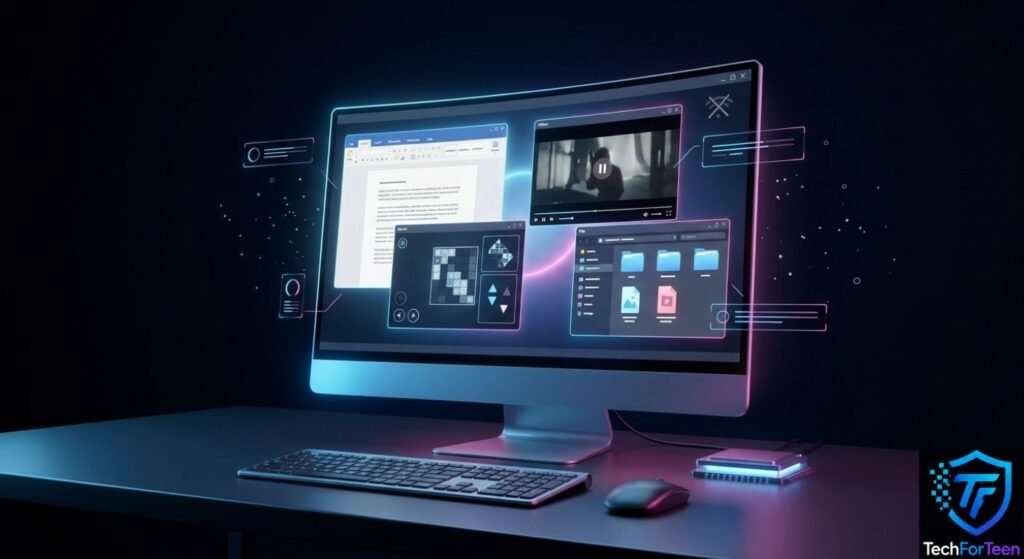 How computers can perform offline tasks such as writing documents, playing offline games, watching saved videos, and managing files without internet access.