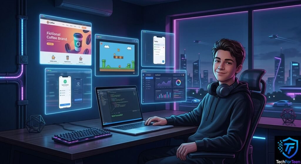 A teenager Starting learning coding