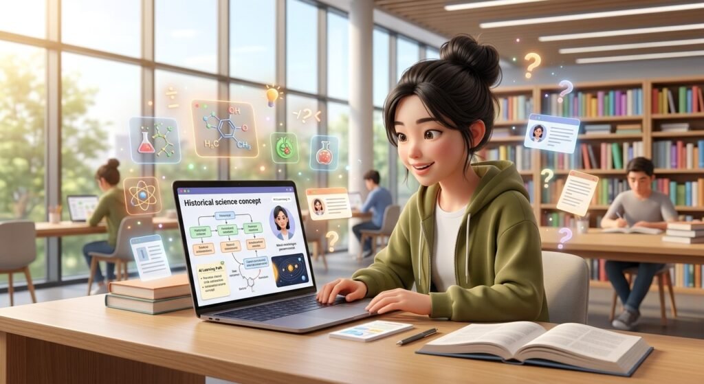 Teen student using AI to understand a difficult school topic