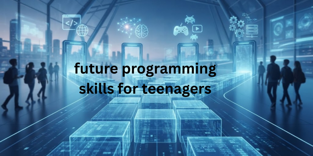 Teenager developing programming skills for the future