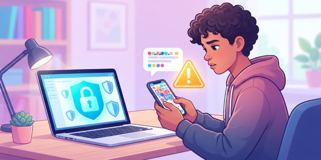 Teen recognizing a suspicious request for a password