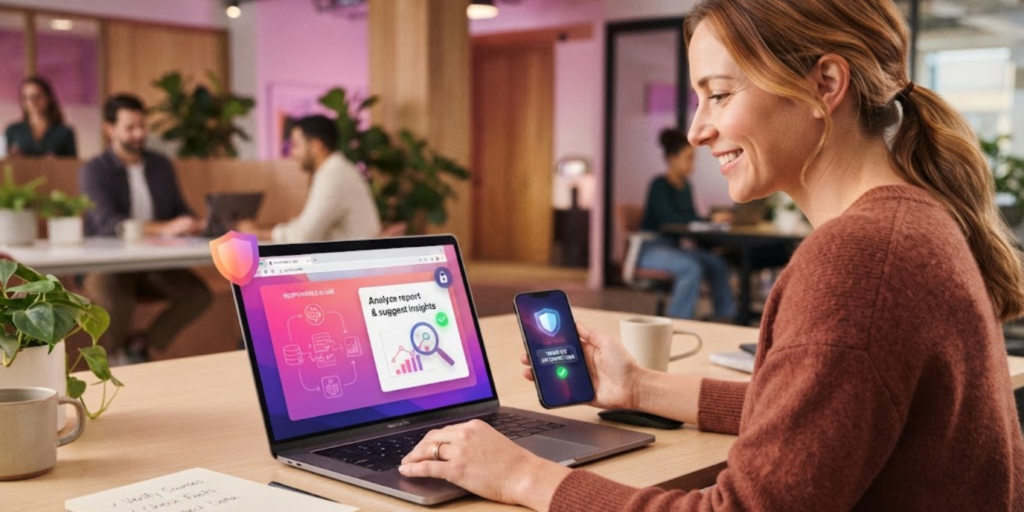 Teenager learning safe and responsible AI use