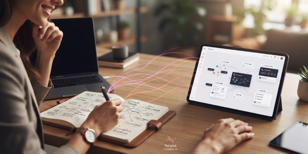 Teen using AI for learning and creativity