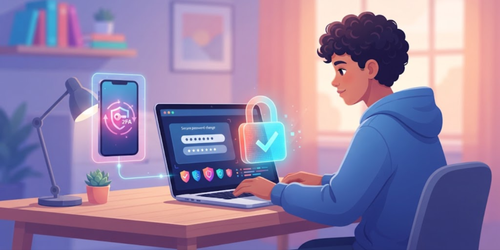 Student securing an account after a password has been shared