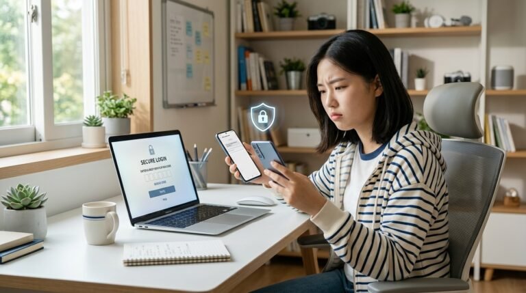 Teen troubleshooting a two-factor authentication login problem